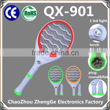 QX901-1 mosquito swatter with round or flat plug Mosquito Insect Killer torch 5+1