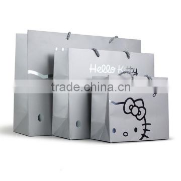 Silver hot stamping Hello Kitty luxury gift paper shopping bag