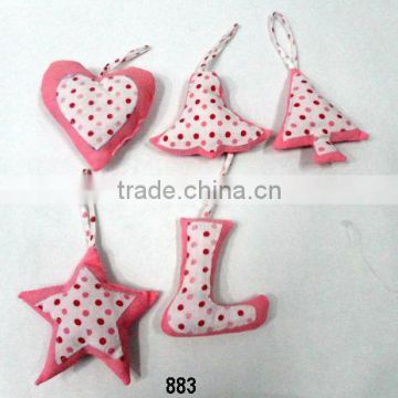 Check Cloth Heart,Bell,Tree,Star & Stockings X-mas Hanging,Ornament & Decoration for Christmas Tree.