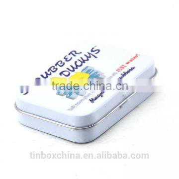 custom offset printed rectangle mini tin box hinged