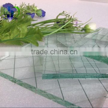 Colorful wired glass wired patterned glass 5mm Clear Wired Toughened Glass