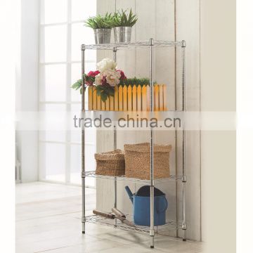 4 Tier Chrome Storage Shelf Cabinet