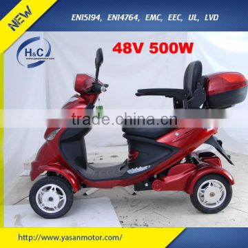 2015 best 48v/500W electric 4 wheel scooters mobility scooter for old people