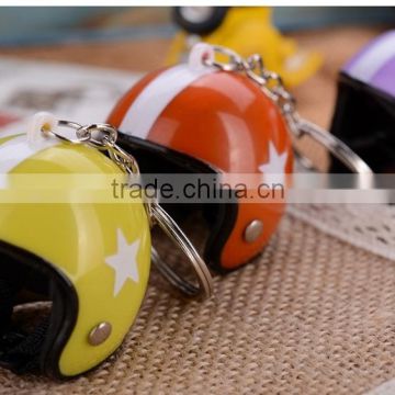 New metal custom helmet keychain alloy pilot motorcycle helmet keychain round head skull helmet keychain