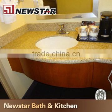 Solid wood bathroom vanity with granite countertops for inn project