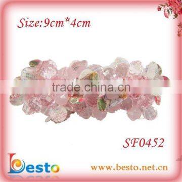 SF0452 New fashion pink fabric bead shoe flower for kids shoes