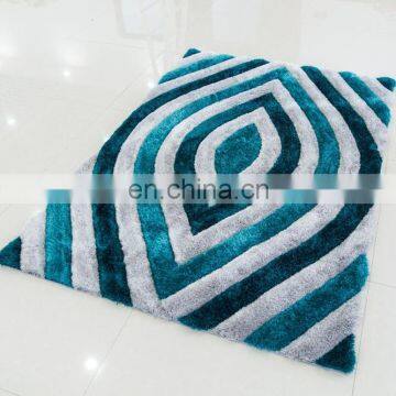 Handmade Simple Pattern Royal Fluffy Rayon Rug Wool Durable Carpet For Floor