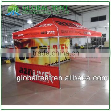 Custom Print Aluminum Pop Up Pagoda Tent 3x6m ( 10ft X 20 ft), Printed canopy & valance, 1 full backwall &2 half walls