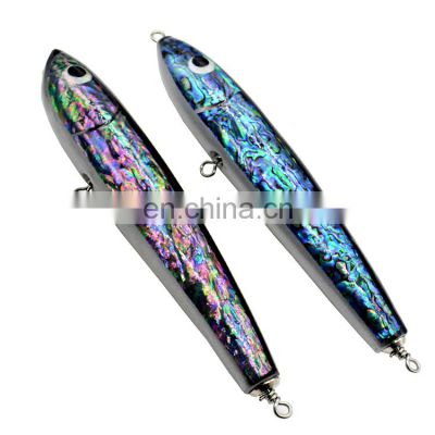 In Stock Handmade Abalone Timber Pencil Fishing Lure Topwater stickbait Wooden Stick Bait Lure