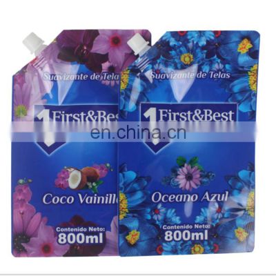 Oem Odm Customized Stand Up Plastic Juice Soap Packaging Pouch Liquid Laundry Washing Detergents Spout Bags