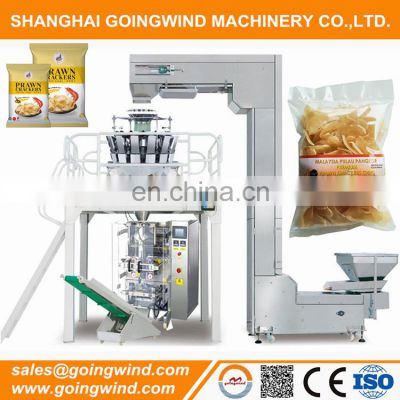 Automatic prawn crackers filling sealing packaging machine auto prawn slices packing equipment cheap price for sale