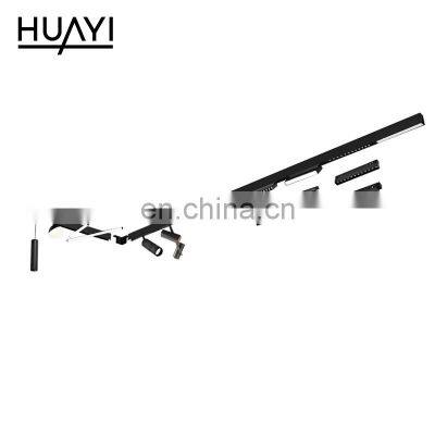 HUAYI Minimalist Design Modern Simple Linear Lamp Indoor 6W 12W Magnetic Installation LED Track Light Fixture