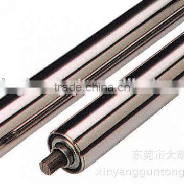 38mm dia spring loaded gravity stainless steel conveyor roller with galvanized steel end cap