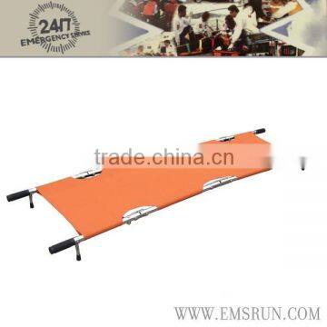 Using aluminum with feet in the emergency rescue foldaway stretcher
