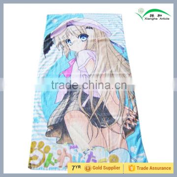 100 Cotton Beach Towels with Cartoon Velour reactive Printed for promotion