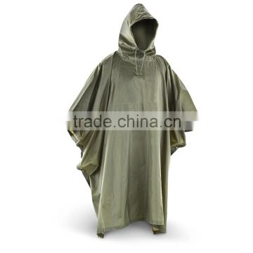 Military Green Waterproof Woodland Poncho Raincoat