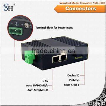 Duplicate supply single mode 10/100M 2 port fast ethernet industrial switch