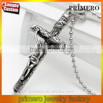 Jesus Head Pendant Christian Jewelry Wholesale Vintage Stainless Steel Cross Necklace