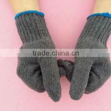 Gold supplier of gray cotton knitted working gloves