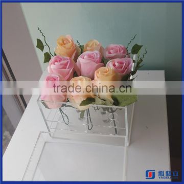 2016 New Arrival Cheap Price Acrylic Flower Display Case / 16 25 36 holes Waterproof Acrylic Rose Display Box