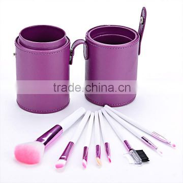 Wholesale 8 pcs Eyeshadow Brusher Makeup Brush Set With Circular Purple Case SV009586