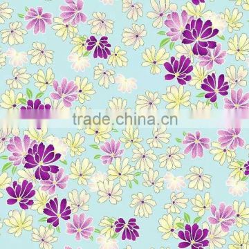 flower printed super soft flannel fabric
