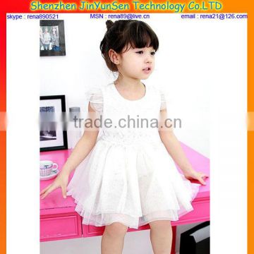 Pure white angel little girls ball gown birthday party dresses for girls of 7 years old