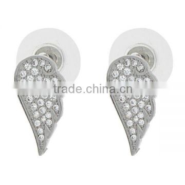 Newest Style 925 Sterling Silver Angel Wing Earring Sterling Silver Stud Angel Wing Earring