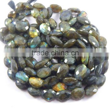 Natural Fiery labradorite oval beads, beads necklace