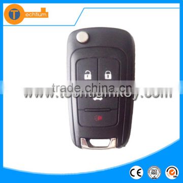 3+1 button flip remote key with 315mhz with logo and uncut blade for Chevrolet Camaro Cruze Equinox Malibu Sonic Spark Volt