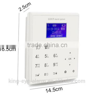 WIFI/GPRS/GSM/SMS network Latin ABC input alarm security systems for zone name