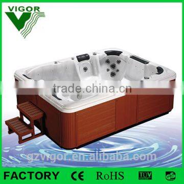 Factory Acrylic Free Standing massage Bathtub Reversable Corner drain Bathtub with CE certification for 5 people