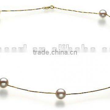 simple AA 7-8mm white color Akoya pearl necklace