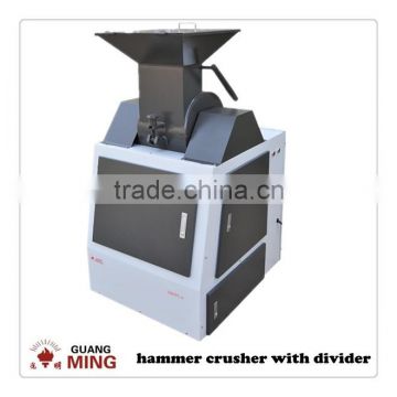 Eco-friendly no dust electric crushing and dividing combined machine, lab coal hammer crusher with divider