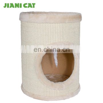 circular sisal warm cat scratcher house with bird toy