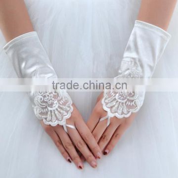 Instyles Lady Short Black Lace Bowknot Party Wedding Bride Bridesmaid Performance Gloves