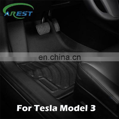 Rubber TPE fully surrounded foot pad For Tesla model 3 floor mat car waterproof protection pad accessories