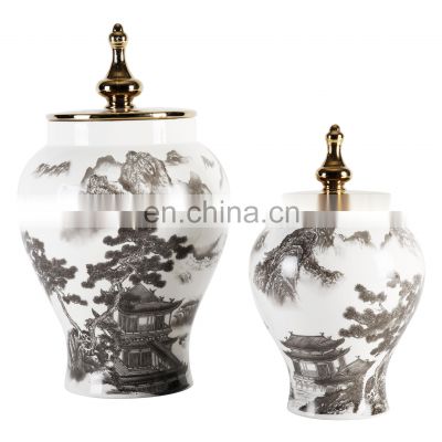 Modern Chinese Style Porcelain Large Ceramic Home Decorative  Ginger Jars