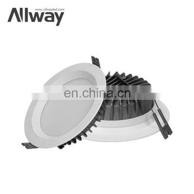 ALLWAY High Quality Indoor Deep Anti-glare Aluminum Smd Recessed Round Led Downlight