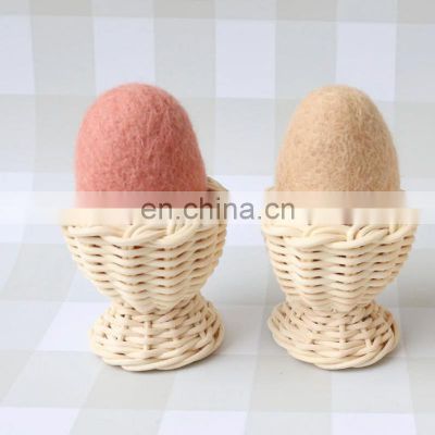 Hot Selling Handmade Rattan Egg Cup Holder With Leg for Table Handwoven Basket for Breakfast Wholesale