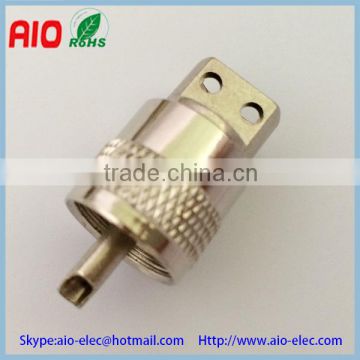 UHF male RF connector plug PL259 with two Terminal hole