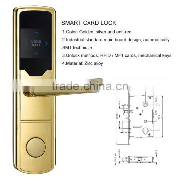 Security digital remote control smart magnetic card reader door lock