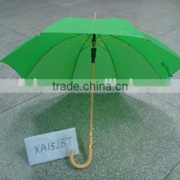auto open wooden green umbrella