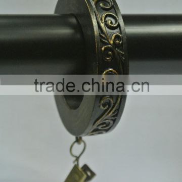 Decorative Design Drapery Rings With Clips, High Quality 1-1/4" & 1-1/2" Curtain Rod Rings
