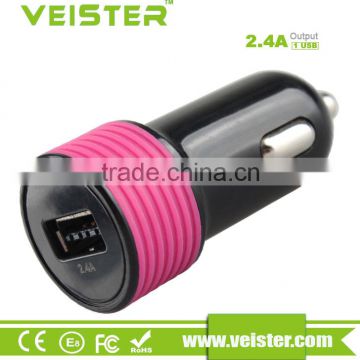 veister new arrival universal 5.2.4a 1 port micor usb car charger for phone