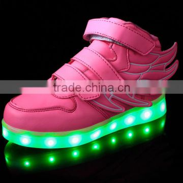 Girls USB rechargeable pink color changing led light LED shoes