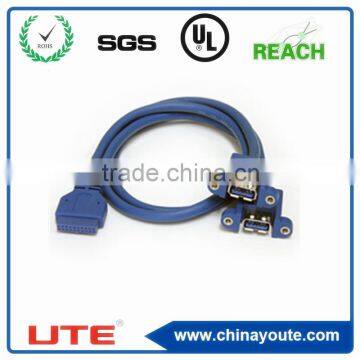 USB 3.0 20 Pin 2 Ports Connector cable