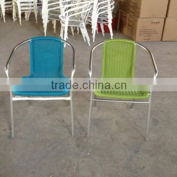 Hot sales outdoor colorful aluminum rattan chair