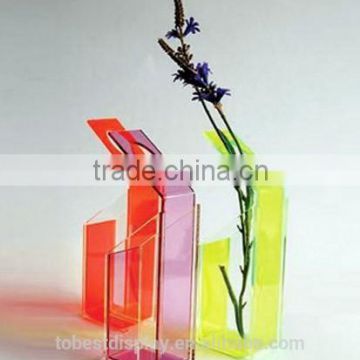 2015 Hot sale high quality acrylic flower vase, plexiglass flower vase