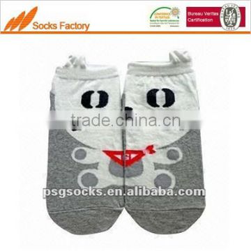 children jaquard socks with 3d ear designs cat pattern